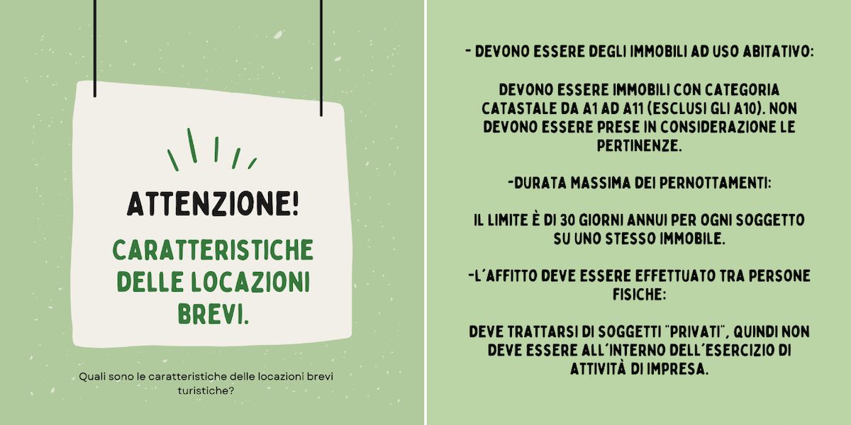caratteristiche locazioni brevi